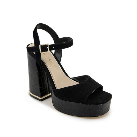 Kenneth Cole Shoes - Kenneth Cole Womens 11 M Black Dolly Platform High Heel Sandals Display GM1